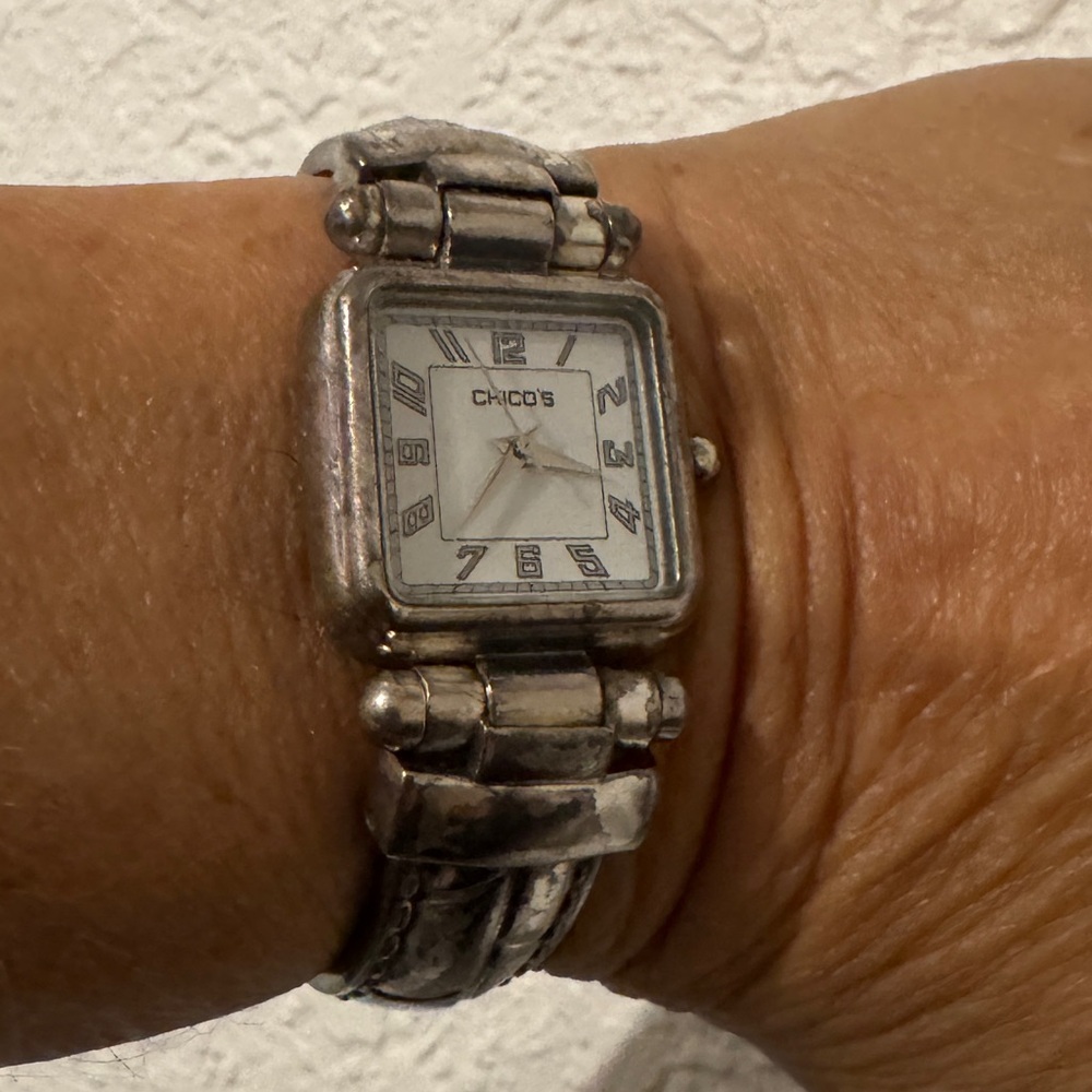 Chico's Metallic Square Dial Watch